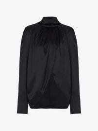 Balmain Draped Silk Blouse | Black | FARFETCH at Farfetch